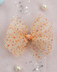 Summer Crystal - Sheer Tulle Bow with Dots Hair Clip - 1 Pack