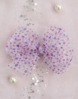 Summer Crystal - Sheer Tulle Bow with Dots Hair Clip - 1 Pack