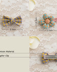 Plaid Cotton Bow & Flower Hair Clips for Baby & Toddler Girls - 10 Pack