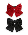Girls' & Women Elegant Oversized Satin Bow Barrette Hair Clip