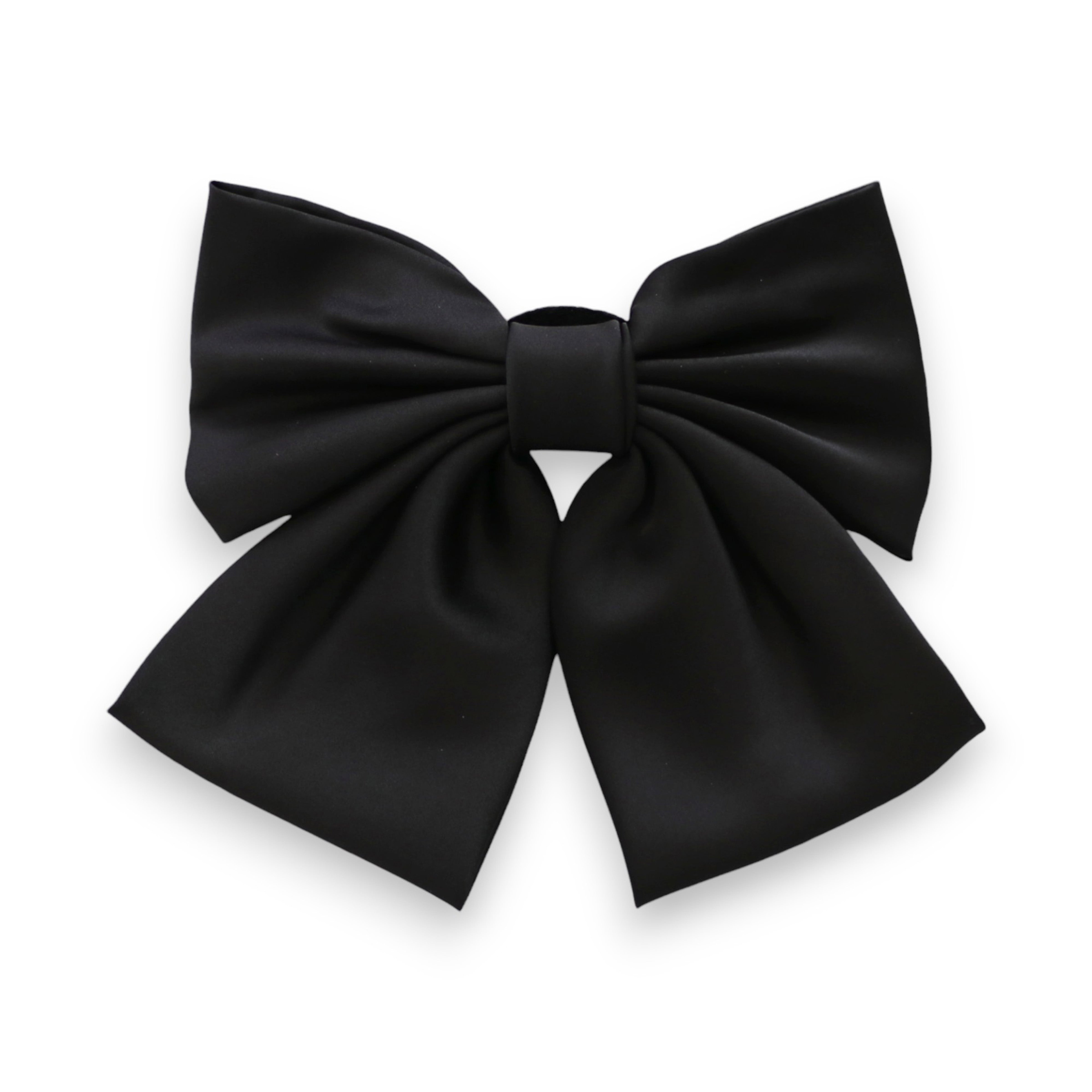 Summer Crystal - Elegant Oversized Satin Bow Barrette Hair Clip for Girls & Women - 1 Pack