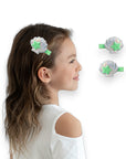 Summer Crystal - Seashell Hair Clips with Embedded Pearl - 1 Pair