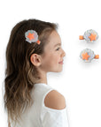 Summer Crystal - Seashell Hair Clips with Embedded Pearl - 1 Pair