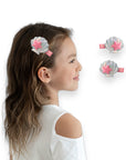 Summer Crystal - Seashell Hair Clips with Embedded Pearl - 1 Pair