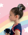 Girls' Vertical Bow Hair Clip for Competition and Dance Bun