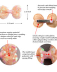Summer Crystal - Peachy Orange Sequin Stuffed Bow Hair Clip - 1 Pack