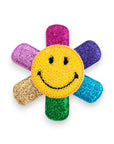 Summer Crystal - Rainbow Glitter Smiley Face Hair Clip - 1 Pack