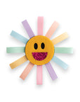 Summer Crystal - Rainbow Ribbon Smiley Face Hair Clip - 1 Pack