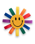 Summer Crystal - Rainbow Ribbon Smiley Face Hair Clip - 1 Pack