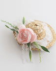 Summer Crystal - Handmade Straw Hat Hair Clip - 1 Pack