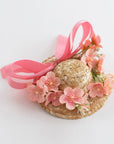 Summer Crystal - Handmade Straw Hat Hair Clip - 1 Pack