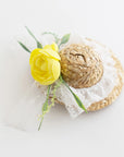 Summer Crystal - Handmade Straw Hat Hair Clip - 1 Pack