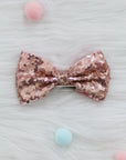 Summer Crystal - Small Sequin Bow Hair Clip For Top Styling - 1 Pack