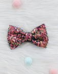Summer Crystal - Small Sequin Bow Hair Clip For Top Styling - 1 Pack