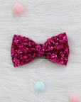 Summer Crystal - Small Sequin Bow Hair Clip For Top Styling - 1 Pack