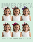 Summer Crystal - Small Sequin Bow Hair Clip For Top Styling - 1 Pack