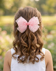 Girls' Sheer Tulle Bow with Dots Hair Clip