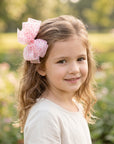 Girls' Sheer Tulle Bow with Dots Hair Clip