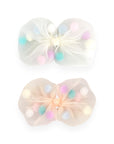 Summer Crystal - Tulle Bow Hair Clips - 2PK
