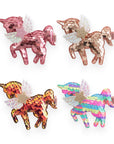 Summer Crystal - Winged Sequin Unicorn Hair Clip - 1 Pack