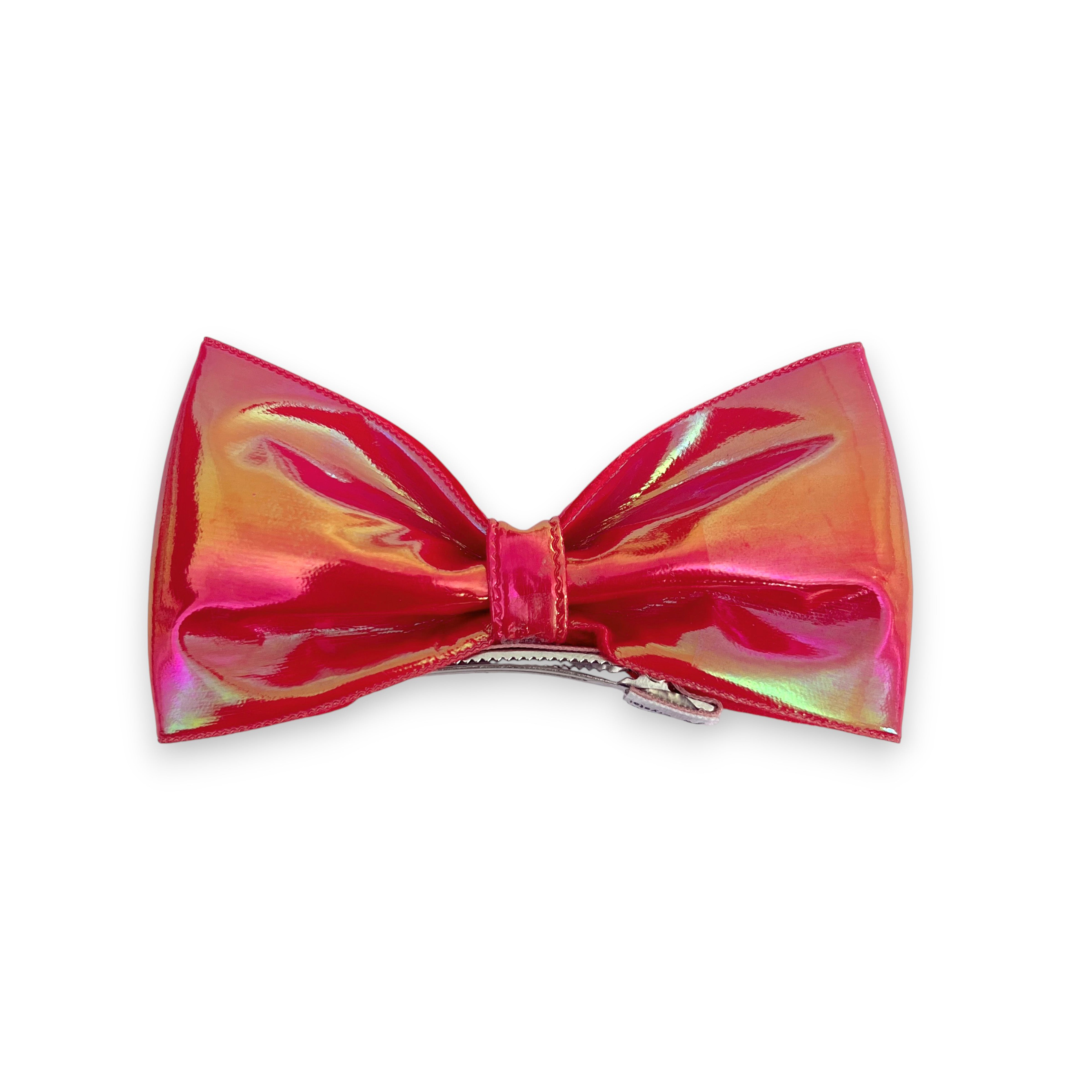 Summer Crystal - Vegan Leather Top Bow Hair Clip - 1 Pack
