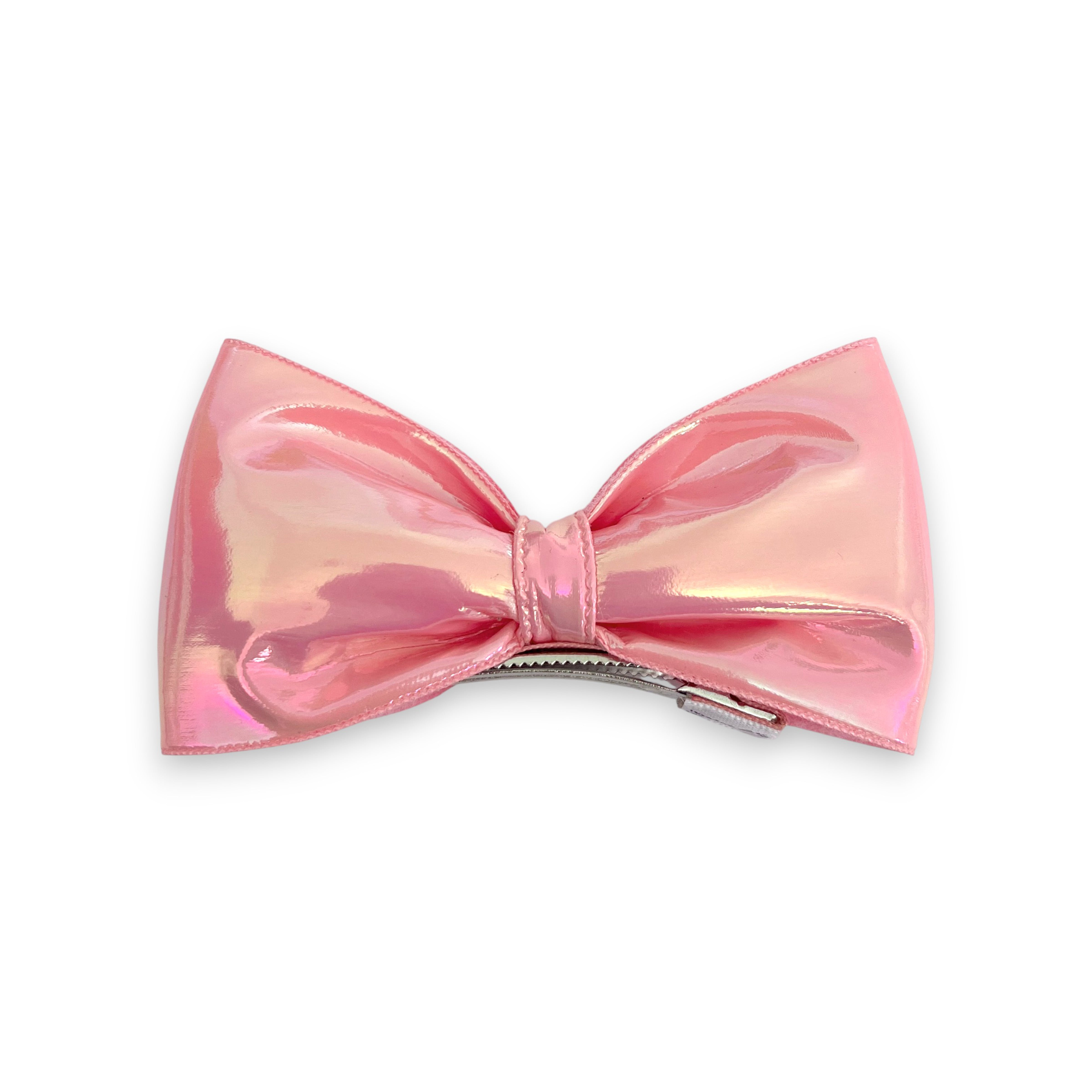 Summer Crystal - Vegan Leather Top Bow Hair Clip - 1 Pack