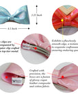 Summer Crystal - Vegan Leather Top Bow Hair Clip - 1 Pack