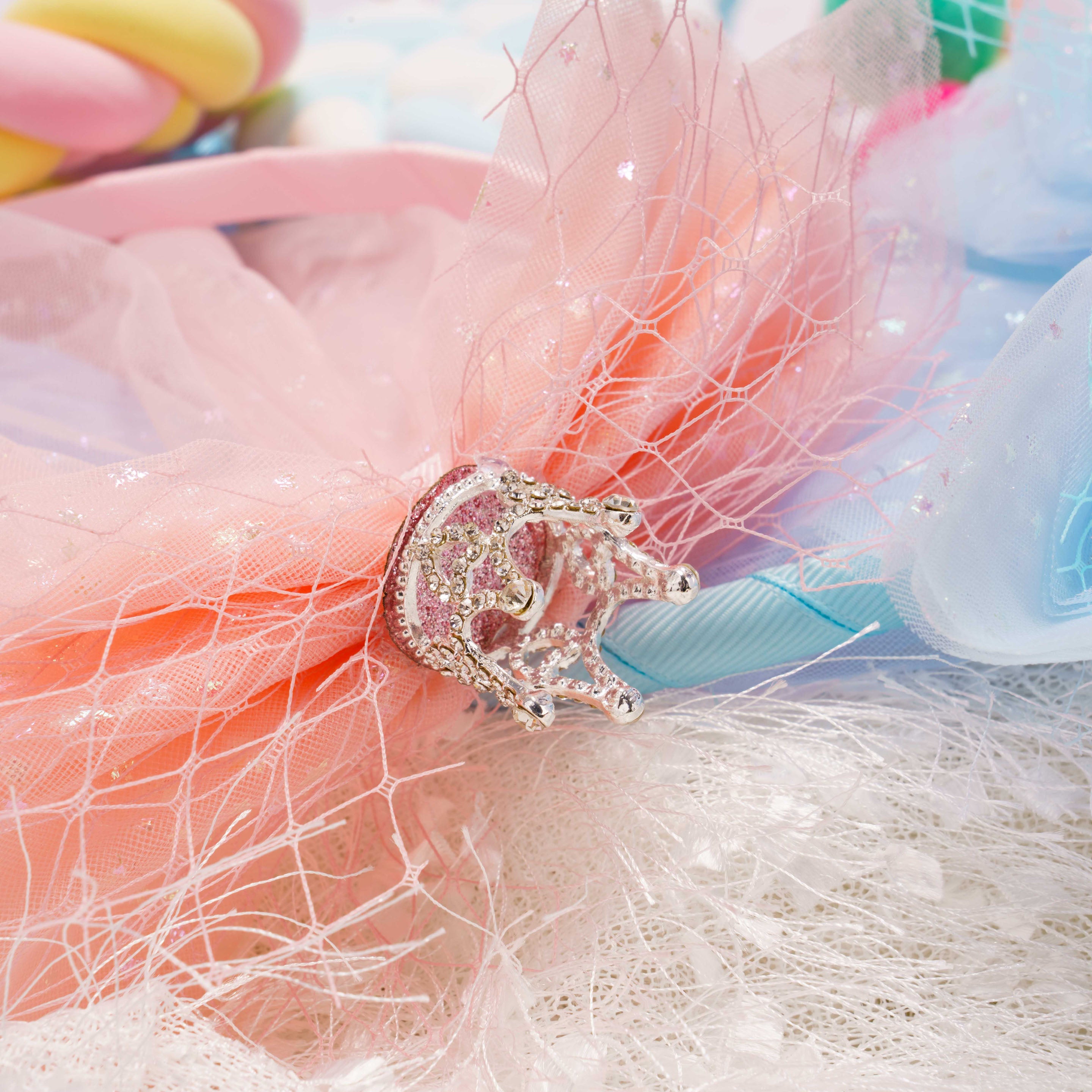 Summer Crystal - Fairy Starry Veil Crown Headband - 1 Pack