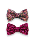 Girls' 2pk Vertical Bow Hair Clips – Premium Glitter & Faux Leather Accessory Set