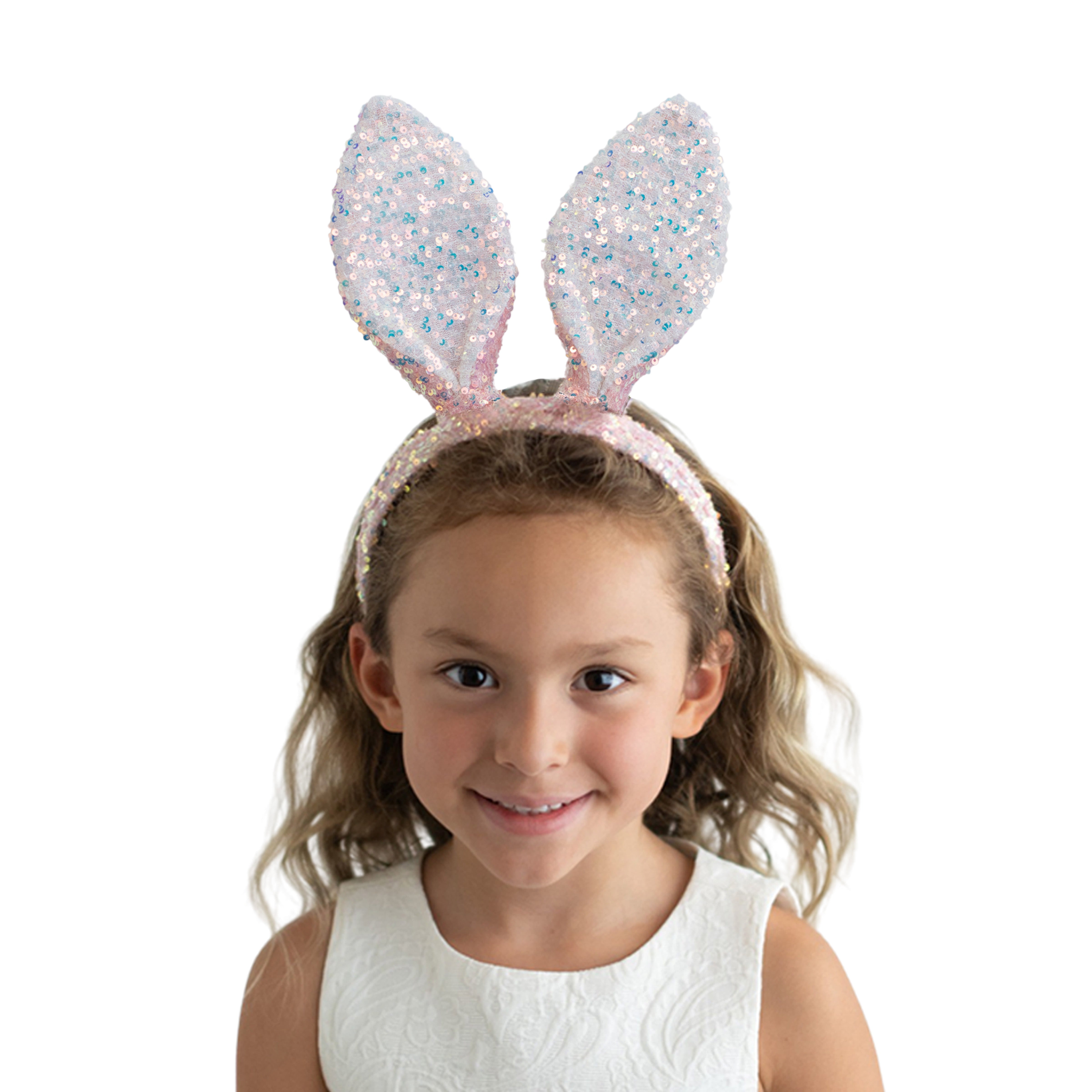 NWT Easter Bunny Headband Jeweled Crystal Embellished, MULTI DESIGNS AND COLORS Summer Crystal - Sequin Bunny Ear Headband - 1 Pack main image 2