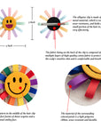 Summer Crystal - Rainbow Ribbon Smiley Face Hair Clip - 1 Pack