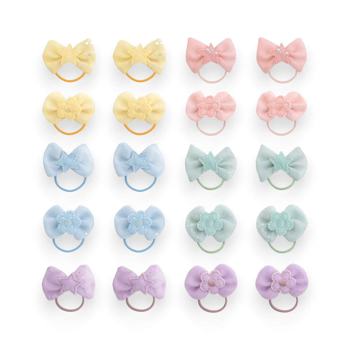 20pk Girls' 1.5 Inch Tulle Elastic Hair Ties - Ponytail Holders