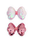 Girls' Sparkly Glitter Sequin Stuffed Bow Hair Clip