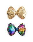 Girls' Sparkly Glitter Sequin Stuffed Bow Hair Clip