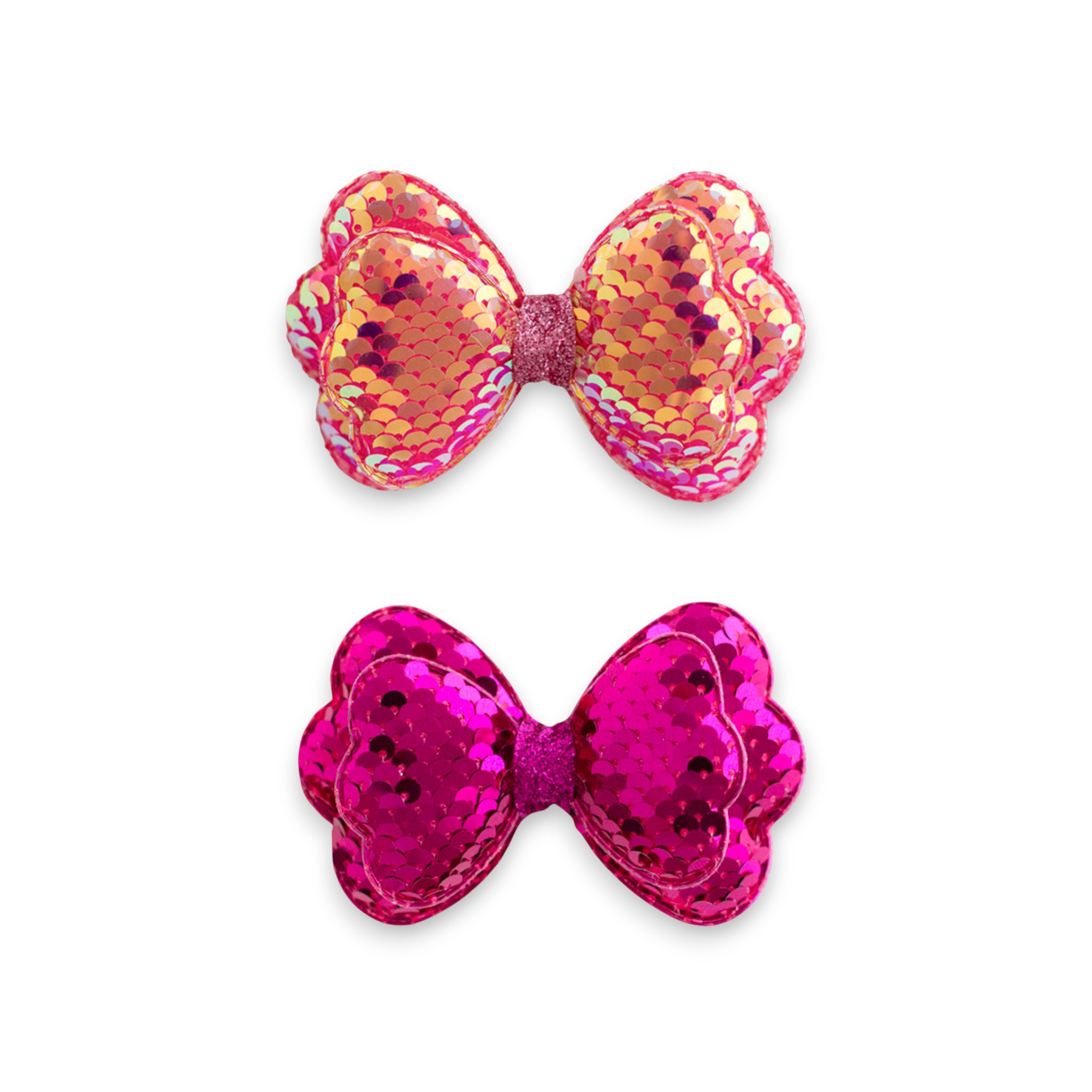Girls' Sparkly Glitter Sequin Stuffed Bow Hair Clip