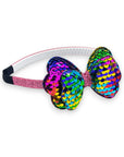 Girls' Sparkly Glitter Sequin Stuffed Bow Headband