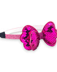 Girls' Sparkly Glitter Sequin Stuffed Bow Headband