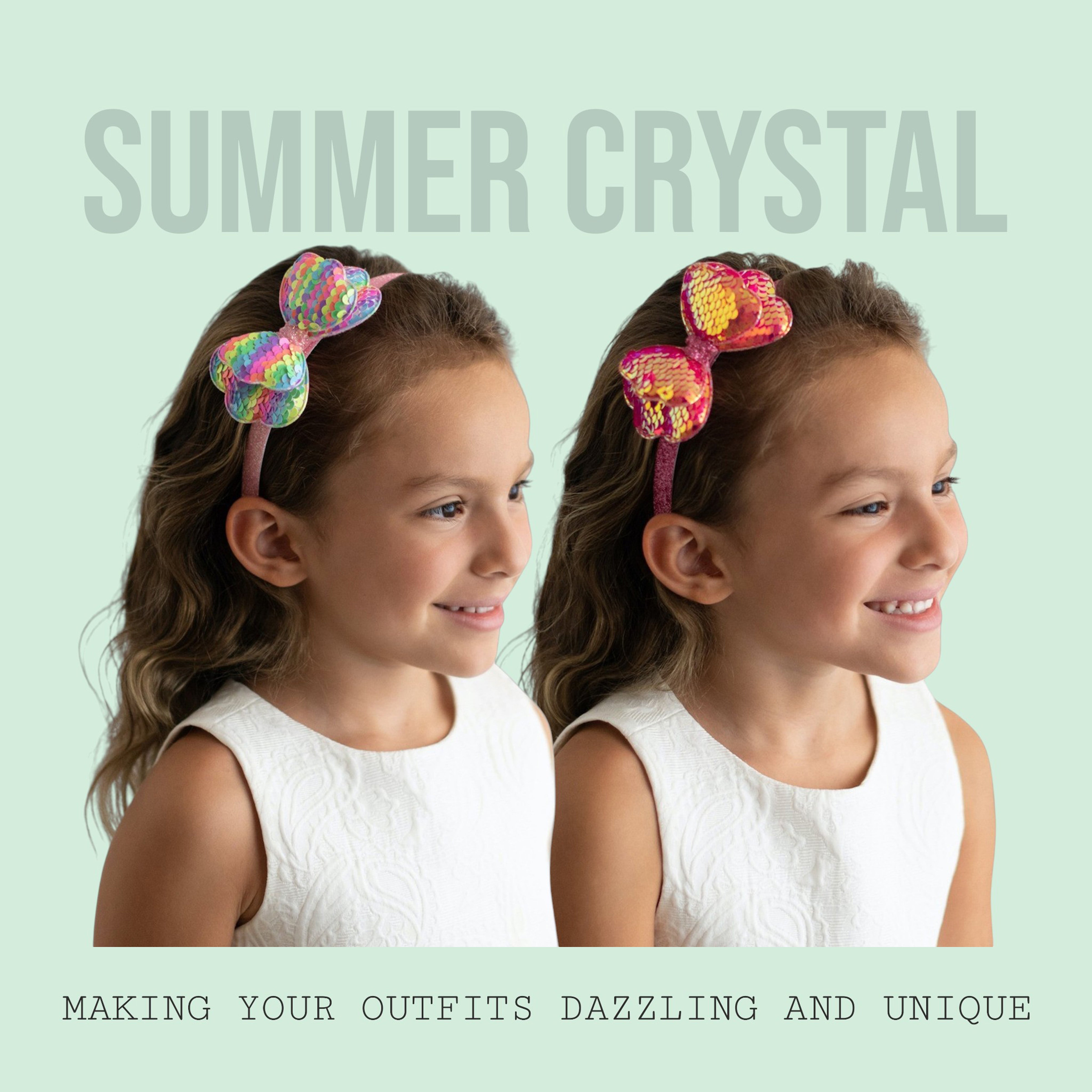 Girls' Sparkly Glitter Sequin Stuffed Bow Headband
