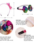 Girls' Sparkly Glitter Sequin Stuffed Bow Headband