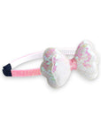 Girls' Sparkly Glitter Sequin Stuffed Bow Headband
