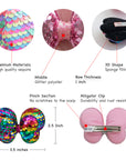 Summer Crystal Sparkling Sequins 3D Butterfly Bow Hair Clip For Girls