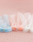 Summer Crystal Starry Veil Covering Crown Bow Headband