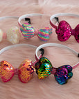 Summer Crystal Sparkling Sequins 3D Bow Headband For Girls