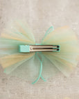Summer Crystal Organza Tulle Large Bow Alligator Hair Clip 5x4 Inch