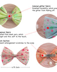 Summer Crystal Stars Tulle Large Bow Alligator Hair Clip 3 x 4.75 Inch