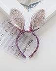 Summer Crystal Sparkling Sequins Bunny Ears Headband For Girls