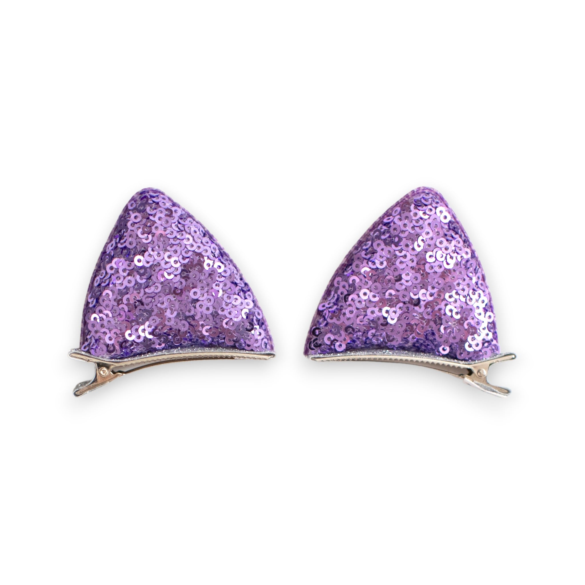 Summer Crystal Sparkling Sequins Cat Ears Hair Clips - Pack of 1 Pair