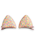 Summer Crystal Sparkling Sequins Cat Ears Hair Clips - Pack of 1 Pair