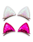 Girls' 2 Pairs Sparkly Glitter Sequin Cat Ears Hair Clips
