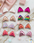 Girls' 1 Pair Sparkly Glitter Sequin Cat Ears Hair Clips